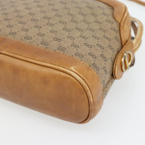 GUCCI Micro GG Supreme Shoulder Bag PVC Beige Gold Auth ka4395
