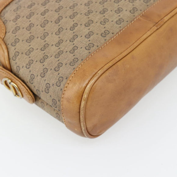 GUCCI Micro GG Supreme Shoulder Bag PVC Beige Gold Auth ka4395