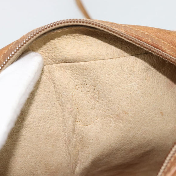 GUCCI Micro GG Supreme Shoulder Bag PVC Beige Gold Auth ka4395