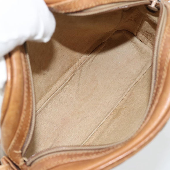 GUCCI Micro GG Supreme Shoulder Bag PVC Beige Gold Auth ka4395
