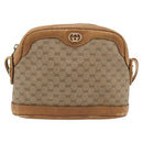 GUCCI Micro GG Supreme Shoulder Bag PVC Beige Gold Auth ka4395-13