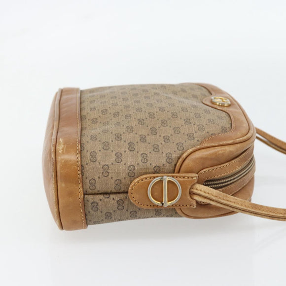 GUCCI Micro GG Supreme Shoulder Bag PVC Beige Gold Auth ka4395