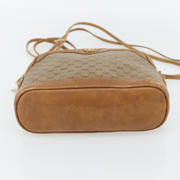 GUCCI Micro GG Supreme Shoulder Bag PVC Beige Gold Auth ka4395