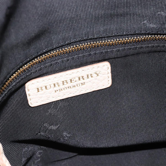 BURBERRY Shoulder Bag Leather Beige Gold Auth ka4396A