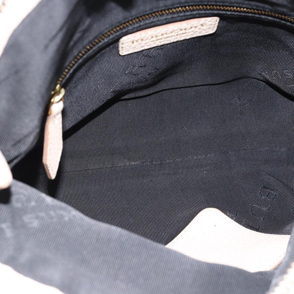 BURBERRY Shoulder Bag Leather Beige Gold Auth ka4396A