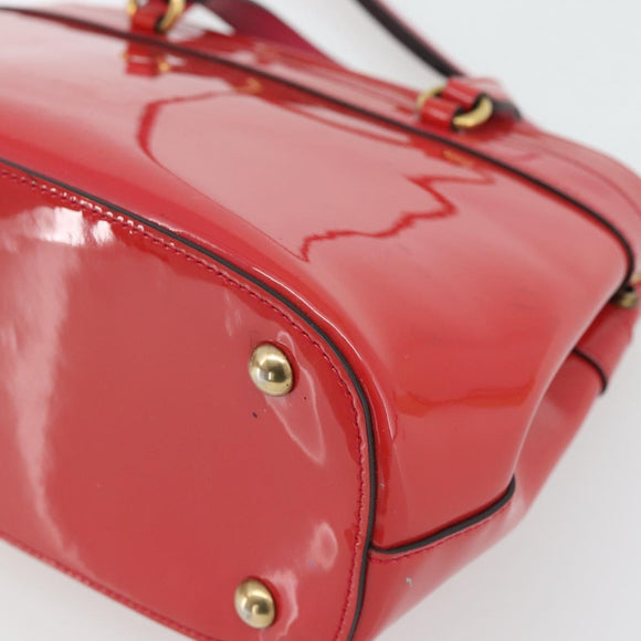 GUCCI Horsebit Handtas Lakleer 2-wegs Roze Goud 371925 Auth ka4397A