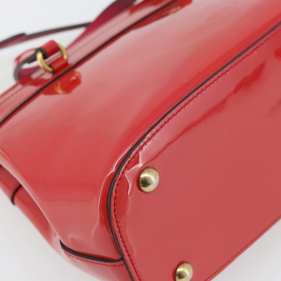 GUCCI Horsebit Handtas Lakleer 2-wegs Roze Goud 371925 Auth ka4397A