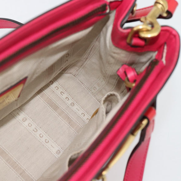 GUCCI Horsebit Handtas Lakleer 2-wegs Roze Goud 371925 Auth ka4397A