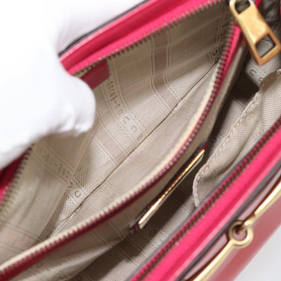 GUCCI Horsebit Handtas Lakleer 2-wegs Roze Goud 371925 Auth ka4397A