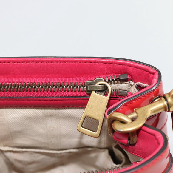 GUCCI Horsebit Handtas Lakleer 2-wegs Roze Goud 371925 Auth ka4397A