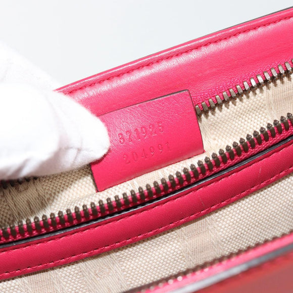 GUCCI Horsebit Handtas Lakleer 2-wegs Roze Goud 371925 Auth ka4397A