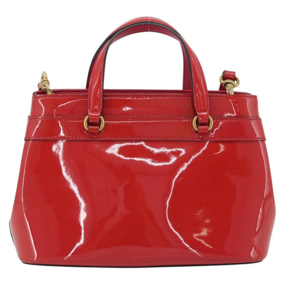 GUCCI Horsebit Handtas Lakleer 2-wegs Roze Goud 371925 Auth ka4397A