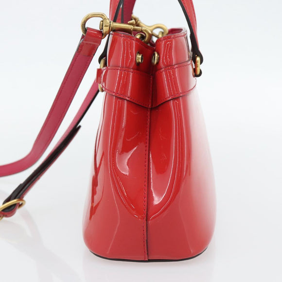 GUCCI Horsebit Handtas Lakleer 2-wegs Roze Goud 371925 Auth ka4397A