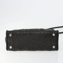 BALENCIAGA Hand Bag Denim 2way Black Silver 671402 Auth ka4398-5