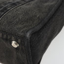 BALENCIAGA Hand Bag Denim 2way Black Silver 671402 Auth ka4398-9