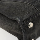 BALENCIAGA Hand Bag Denim 2way Black Silver 671402 Auth ka4398-16