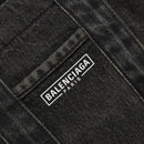 BALENCIAGA Hand Bag Denim 2way Black Silver 671402 Auth ka4398-19