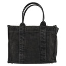 BALENCIAGA Hand Bag Denim 2way Black Silver 671402 Auth ka4398-2
