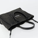 BALENCIAGA Hand Bag Denim 2way Black Silver 671402 Auth ka4398-6