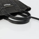 BALENCIAGA Hand Bag Denim 2way Black Silver 671402 Auth ka4398-7