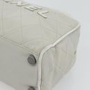CHANEL Hand Bag Canvas Leather Gray Silver CC Auth ka4399A-9