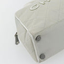CHANEL Hand Bag Canvas Leather Gray Silver CC Auth ka4399A-14