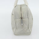 CHANEL Hand Bag Canvas Leather Gray Silver CC Auth ka4399A-3