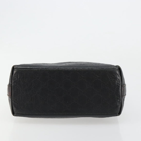 GUCCI GG Canvas Guccissima Shoulder Bag Leather Black Silver 257282 Auth ka4401