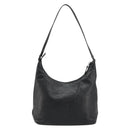 GUCCI GG Canvas Guccissima Shoulder Bag Leather Black Silver 257282 Auth ka4401-3