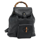 GUCCI Bamboo Rucksack Leder Schwarz Gold 003 2034 0030 Auth ka4402-1