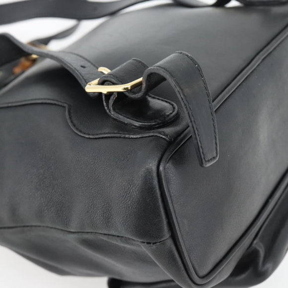 GUCCI Bamboo Rucksack Leder Schwarz Gold 003 2034 0030 Auth ka4402