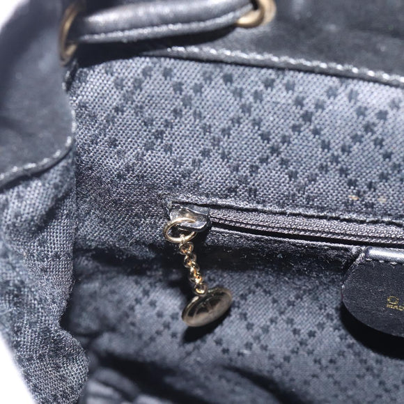 GUCCI Bamboo Rucksack Leder Schwarz Gold 003 2034 0030 Auth ka4402