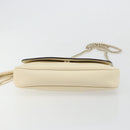 GUCCI Chain Soho Shoulder Bag Leather Outlet White Gold 536224 Auth ka4403A-6