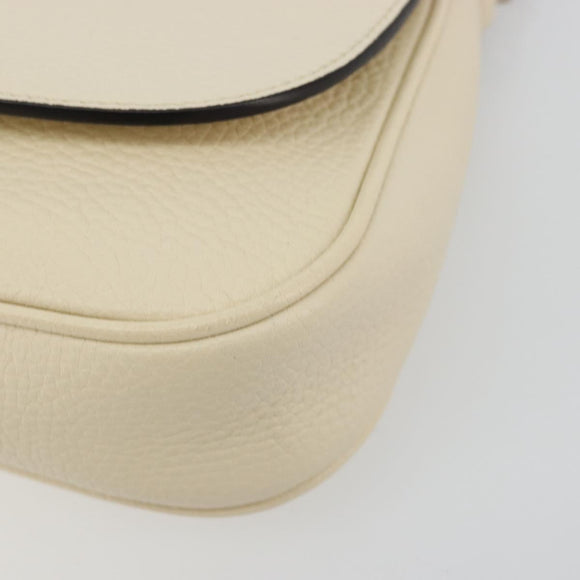 GUCCI Chain Soho Shoulder Bag Leather Outlet White Gold 536224 Auth ka4403A