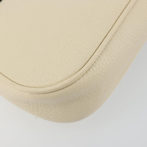 GUCCI Chain Soho Shoulder Bag Leather Outlet White Gold 536224 Auth ka4403A
