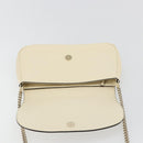 GUCCI Chain Soho Shoulder Bag Leather Outlet White Gold 536224 Auth ka4403A-10
