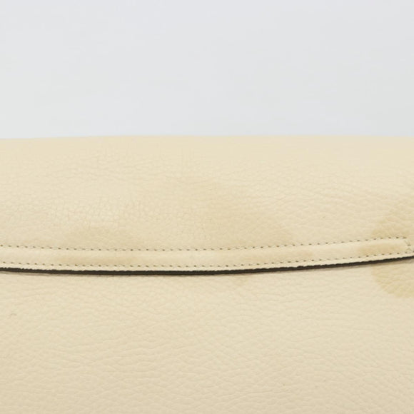 GUCCI Chain Soho Shoulder Bag Leather Outlet White Gold 536224 Auth ka4403A