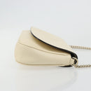 GUCCI Chain Soho Shoulder Bag Leather Outlet White Gold 536224 Auth ka4403A-4