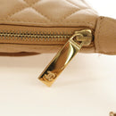 CHANEL Chain Shoulder Bag Caviar Skin Beige Gold CC Auth ka4405V-22