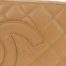 CHANEL Chain Shoulder Bag Caviar Skin Beige Gold CC Auth ka4405V-2