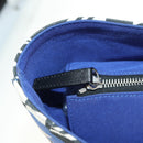CHANEL La Pauza Hand Bag Canvas Leather 2way Blue Silver CC Auth ka4406SM-18