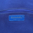 CHANEL La Pauza Hand Bag Canvas Leather 2way Blue Silver CC Auth ka4406SM-19