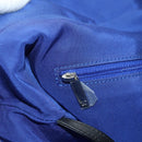 CHANEL La Pauza Hand Bag Canvas Leather 2way Blue Silver CC Auth ka4406SM-23