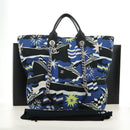 CHANEL La Pauza Hand Bag Canvas Leather 2way Blue Silver CC Auth ka4406SM-27