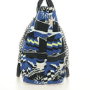 CHANEL La Pauza Hand Bag Canvas Leather 2way Blue Silver CC Auth ka4406SM-4