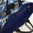 CHANEL La Pauza Hand Bag Canvas Leather 2way Blue Silver CC Auth ka4406SM-6