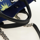CHANEL La Pauza Hand Bag Canvas Leather 2way Blue Silver CC Auth ka4406SM-7