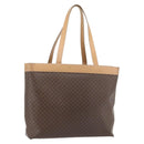 CELINE Macadam Canvas Tote Bag PVC Leather Brown Gold Auth ka4407-1