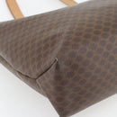 CELINE Macadam Canvas Tote Bag PVC Leather Brown Gold Auth ka4407-11