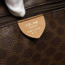 CELINE Macadam Canvas Tote Bag PVC Leather Brown Gold Auth ka4407-14